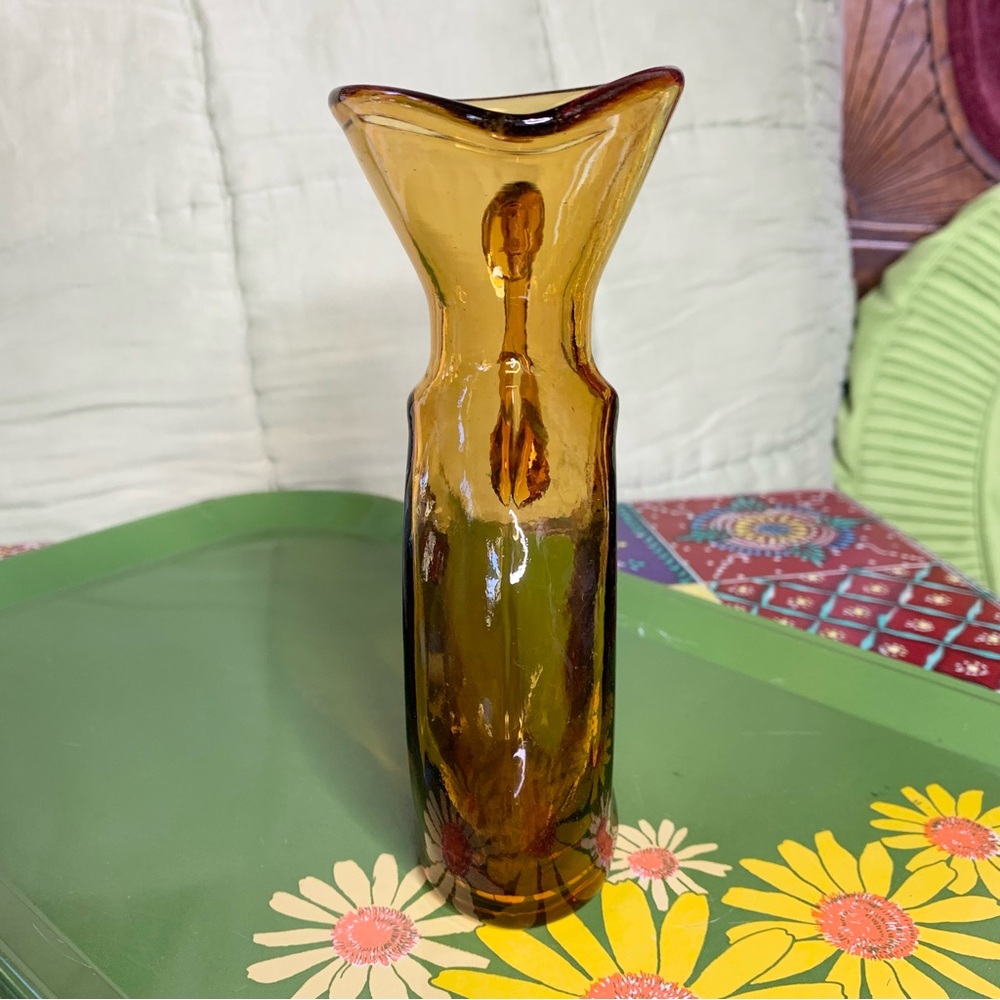 MCM Amber Glass Pitcher - Picture 4 of 9
